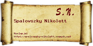 Spalovszky Nikolett névjegykártya